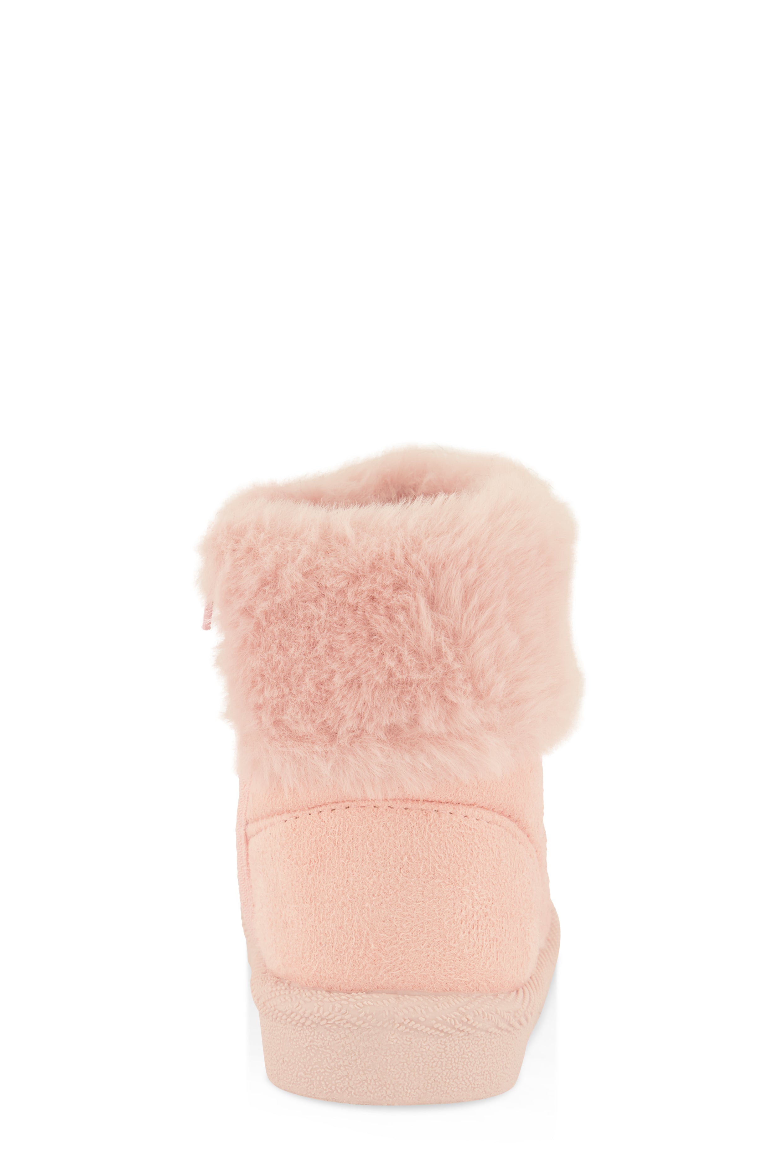 Womens Toddler Girls Faux Suede Faux Fur Cuff Boots, Pink, Size 11