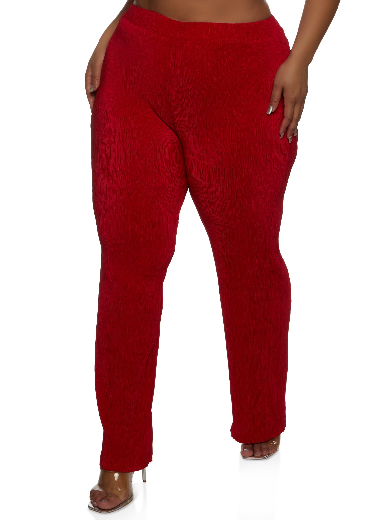 Style & Co. Plus Size Knit Pull-on Capri Pants in Red