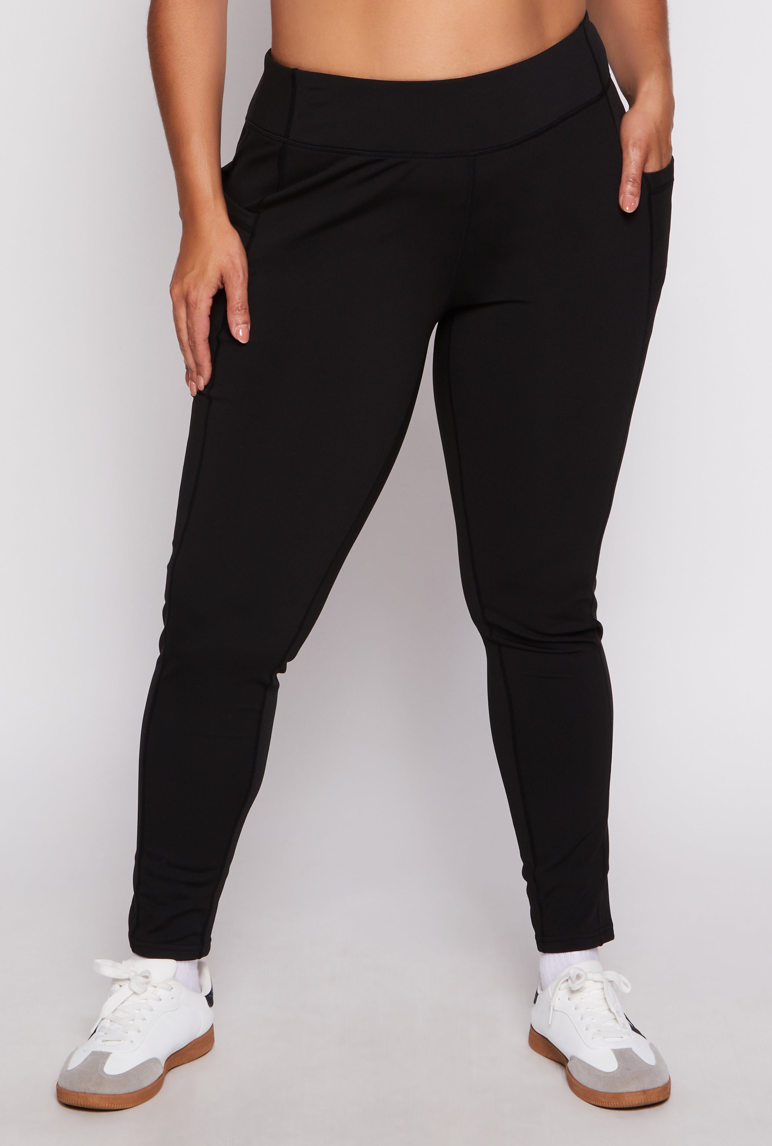 Womens Plus Fleece Lined High Waist Leggings,