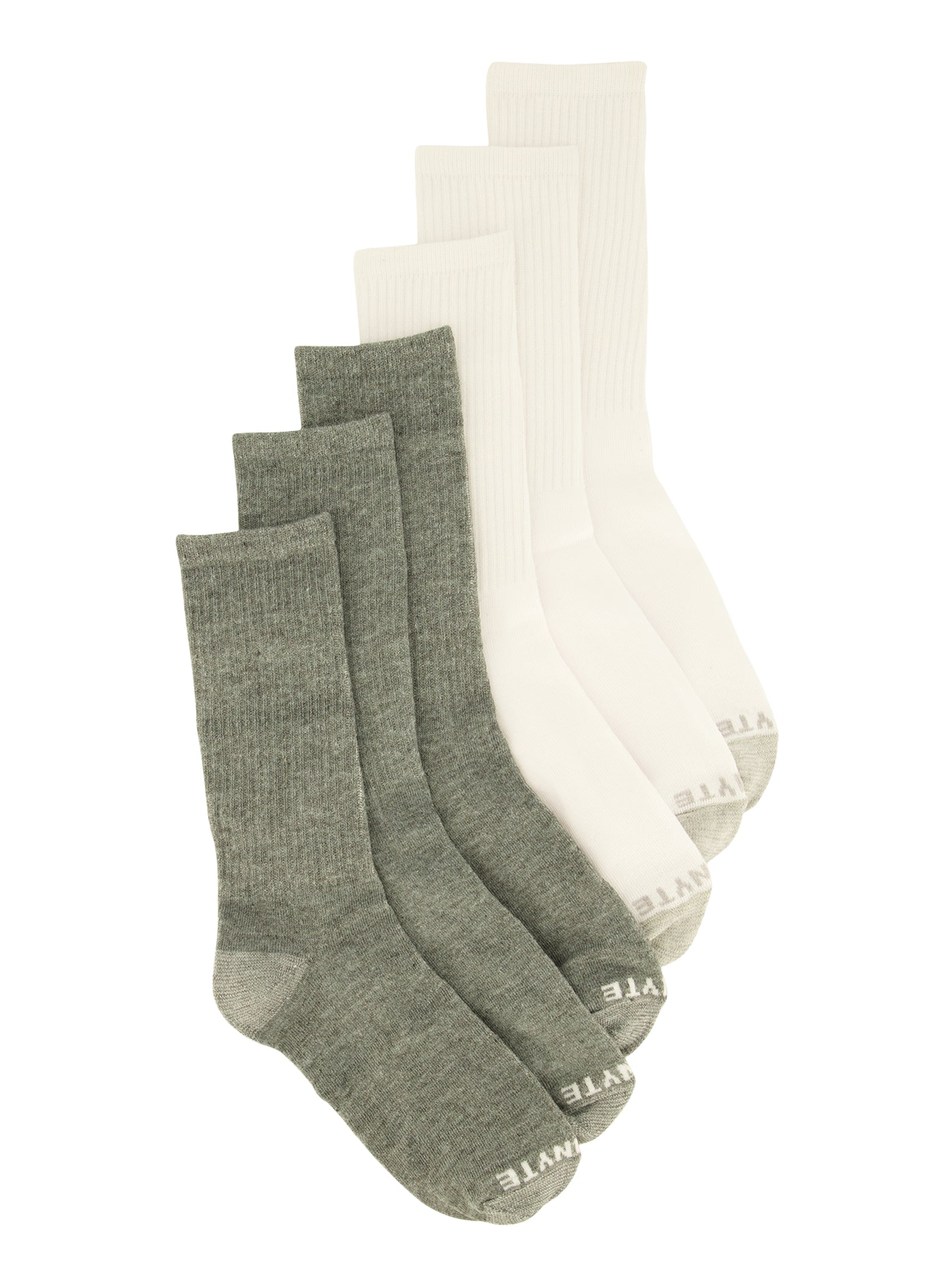 Boys Basic Solid Crew Socks 6 Pack, Multi