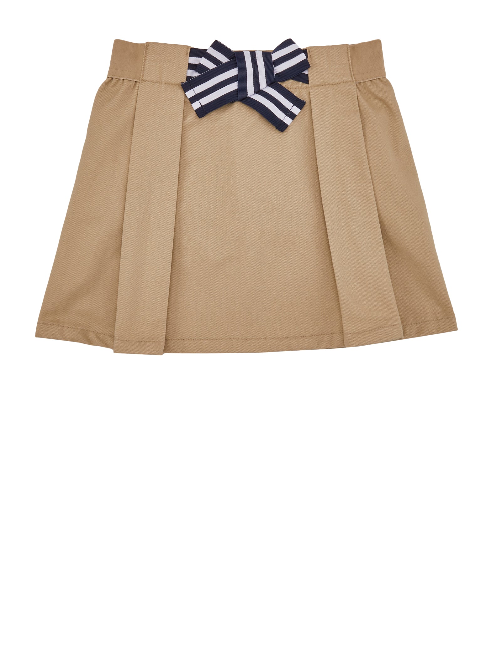 French Toast Girls 4-6x Bow Detail Pleated Skort, Khaki, Size 6X