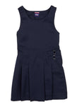 Girls Crew Neck Pleated Fitted Fit-and-Flare Sleeveless Skater Dress/Jumper/Midi Dress