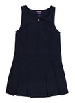 Girls Crew Neck Pleated Fitted Fit-and-Flare Sleeveless Skater Dress/Jumper/Midi Dress