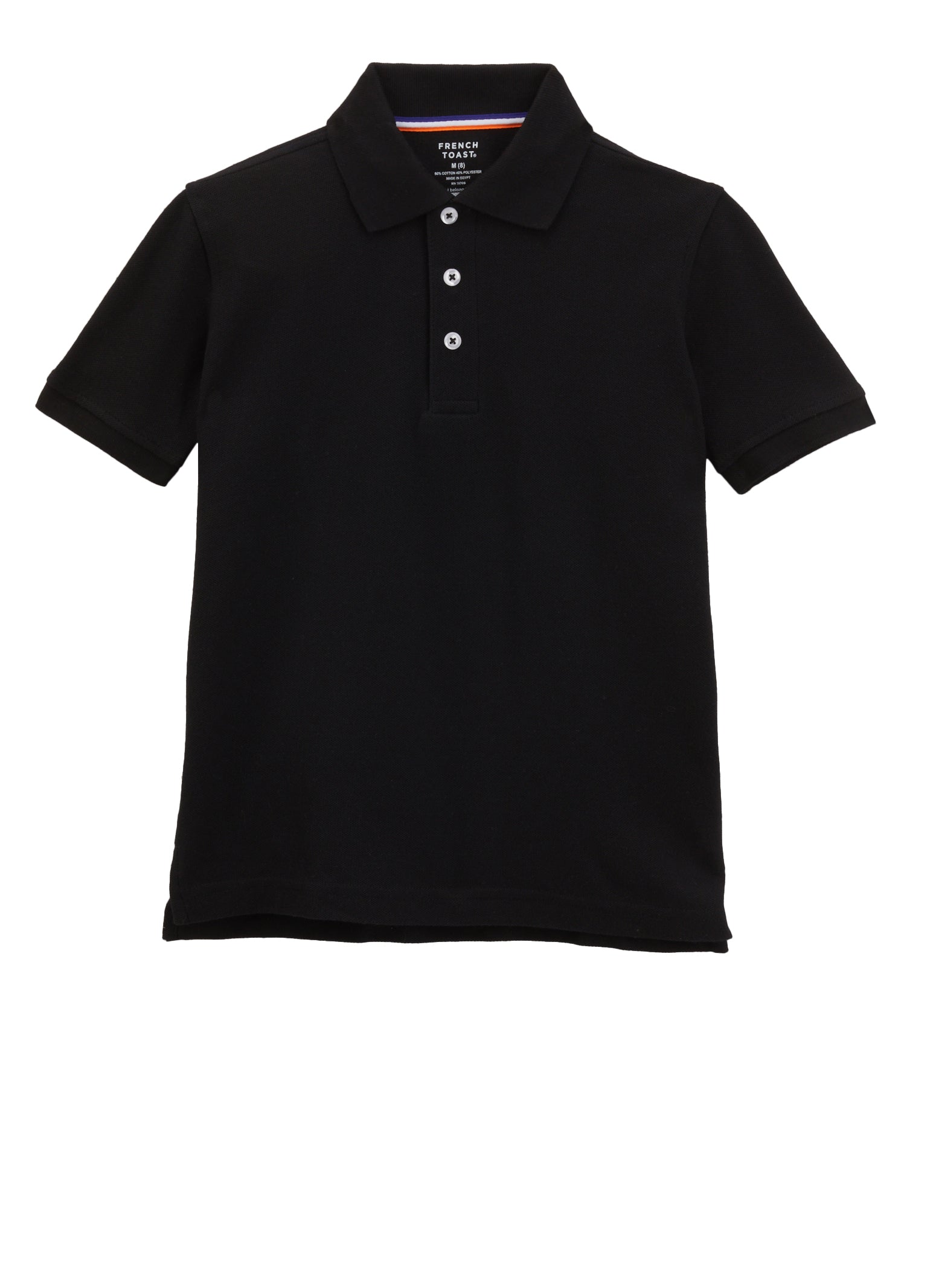 French Toast Boys 8-14 Short Sleeve Pique Polo Shirt, Black, Size 10-12