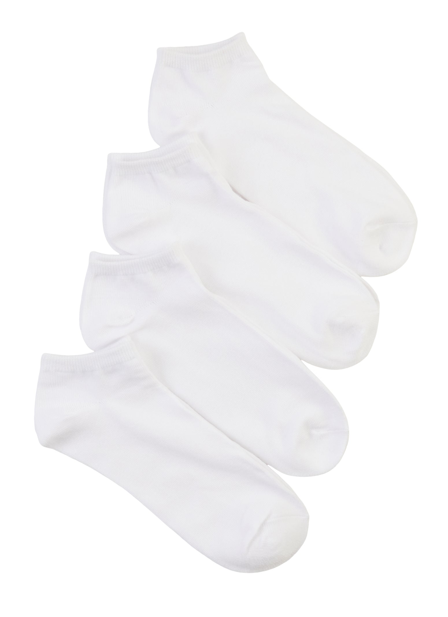 Womens Solids Ankle Socks 4 Pack Size 10-13, White