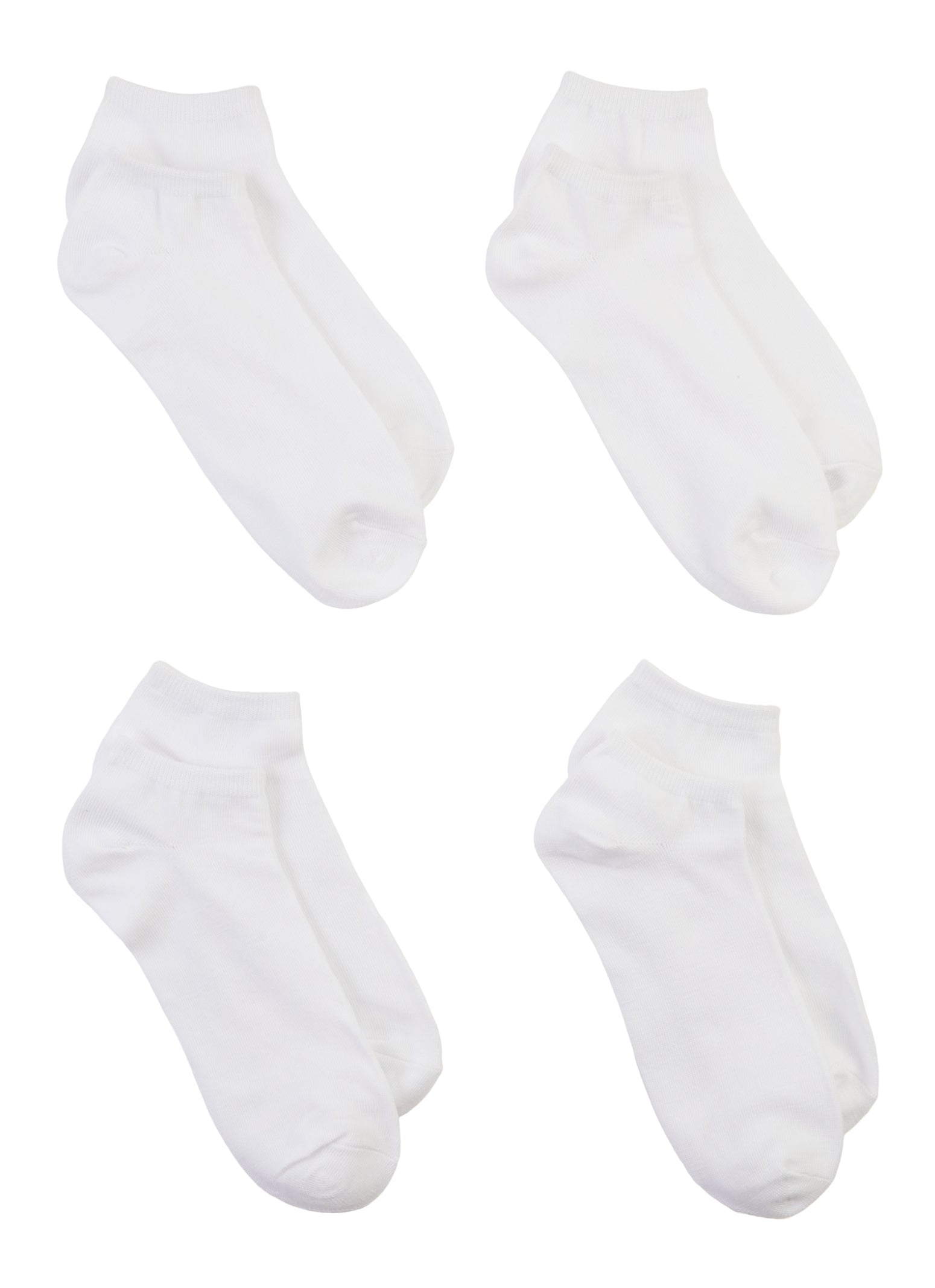 Womens Solids Ankle Socks 4 Pack Size 10-13, White