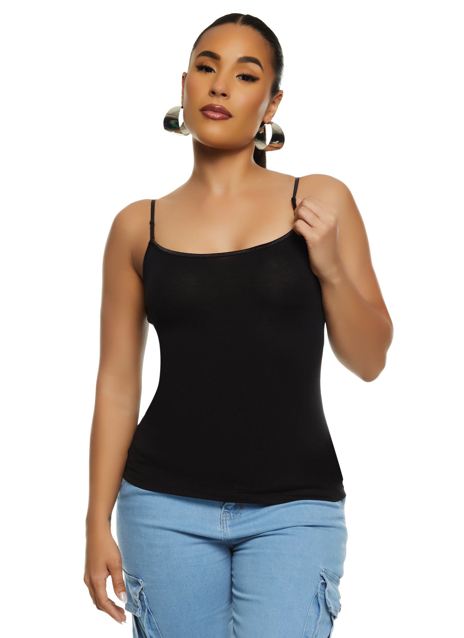 Womens Solid Scoop Neck Cami,