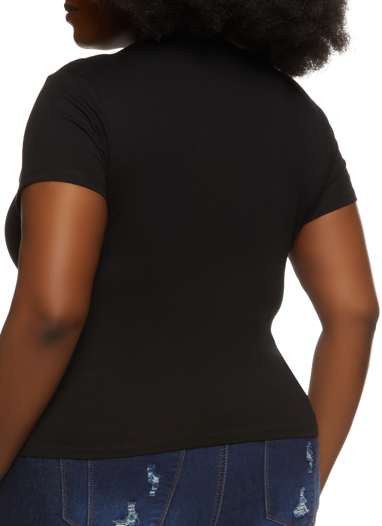 Womens Plus Basic Crew Neck T Shirt,