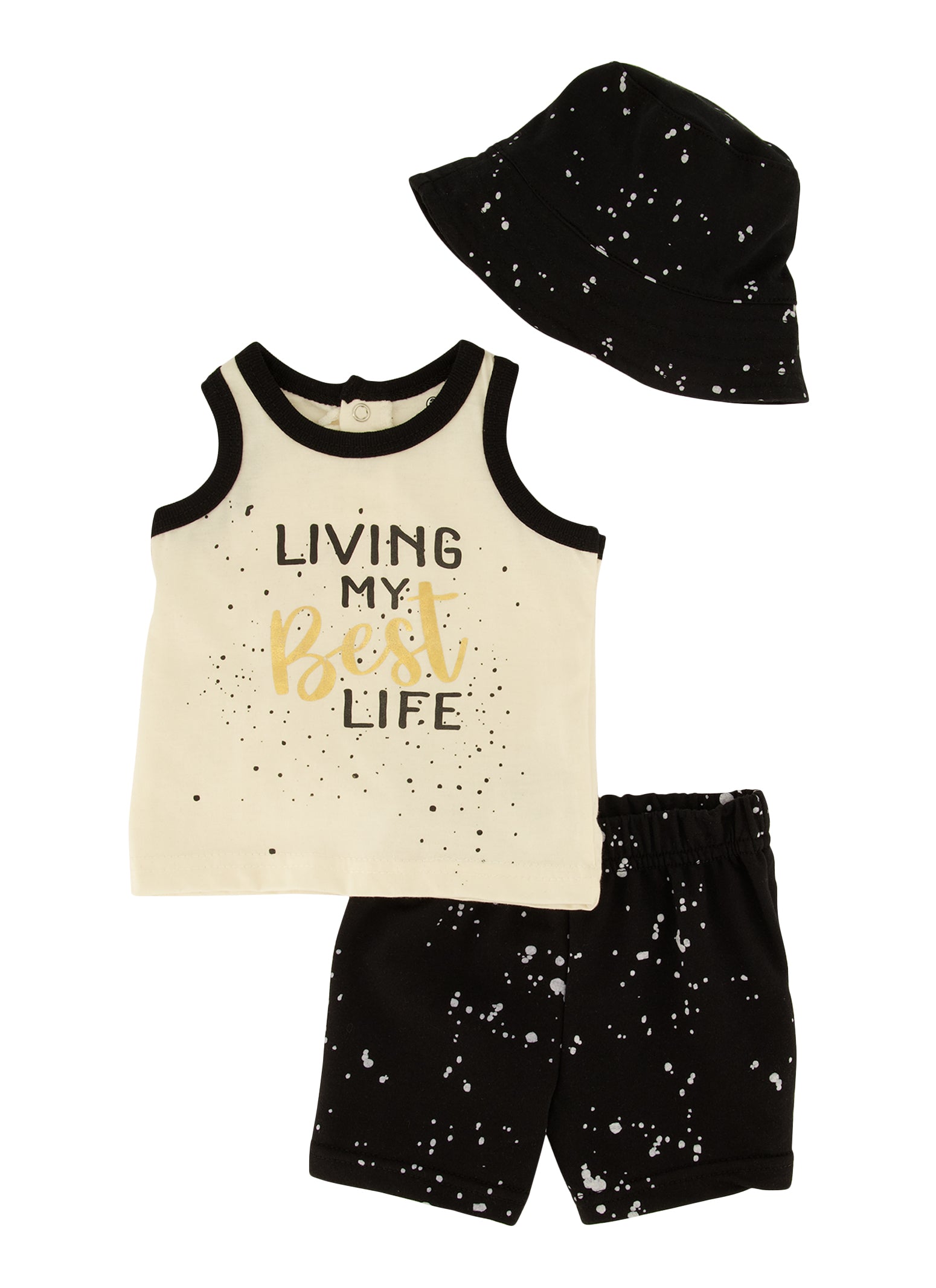 Baby Boys 0-9M Living My Best Life Graphic Tank Top and Shorts, Multi, Size 0-3M