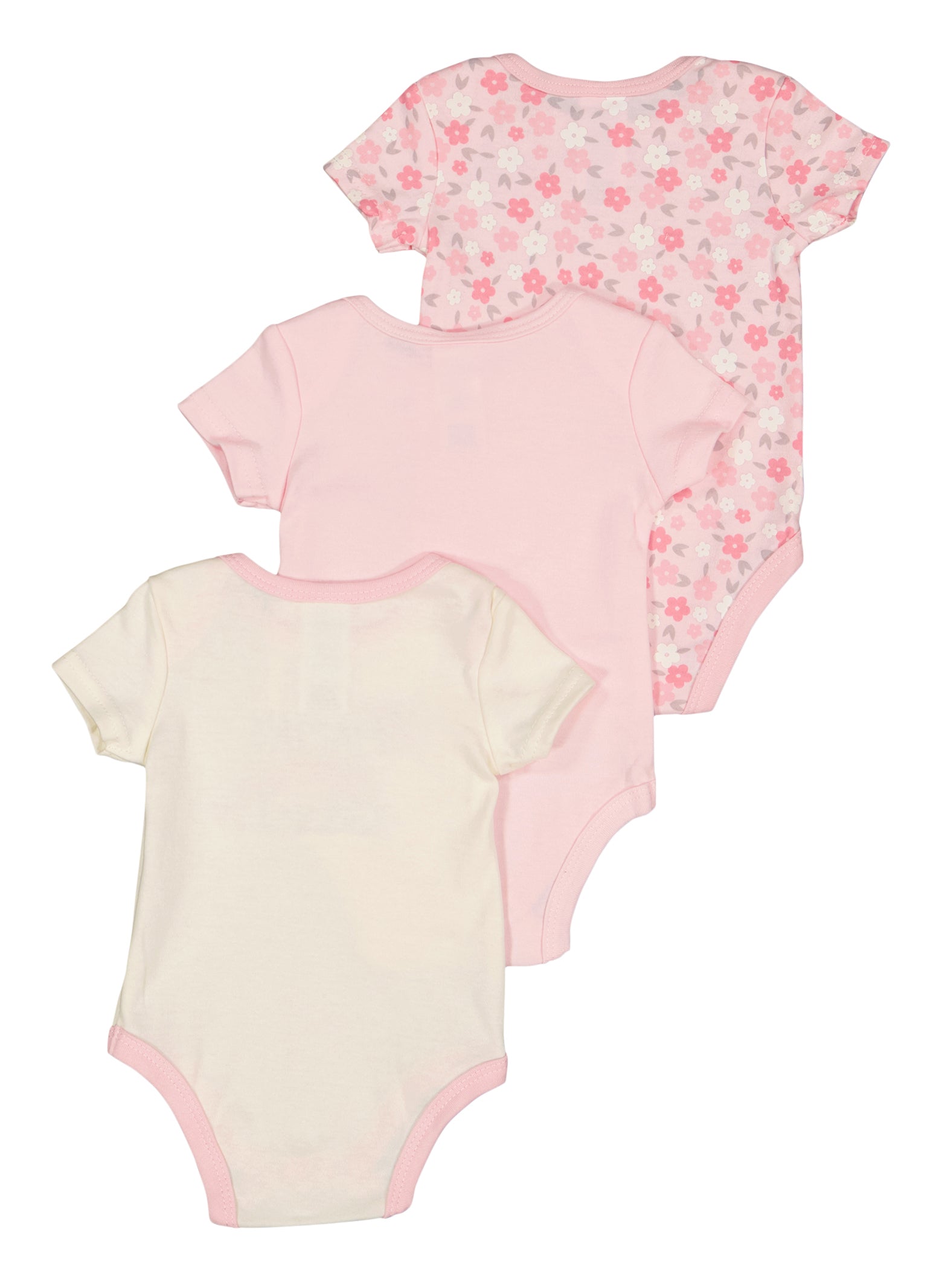 Baby Girls 0-9M Mamas Little Girl Bodysuit Trio, Pink, Size 6-9M