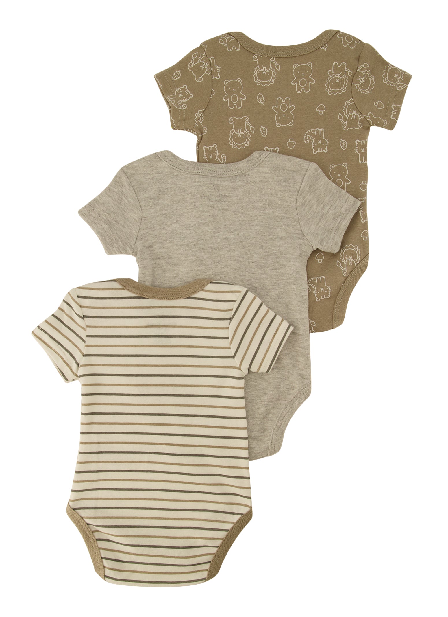 Baby Boys 0-9M Peek A Boo Graphic Bodysuit Trio, Grey, Size 0-3M