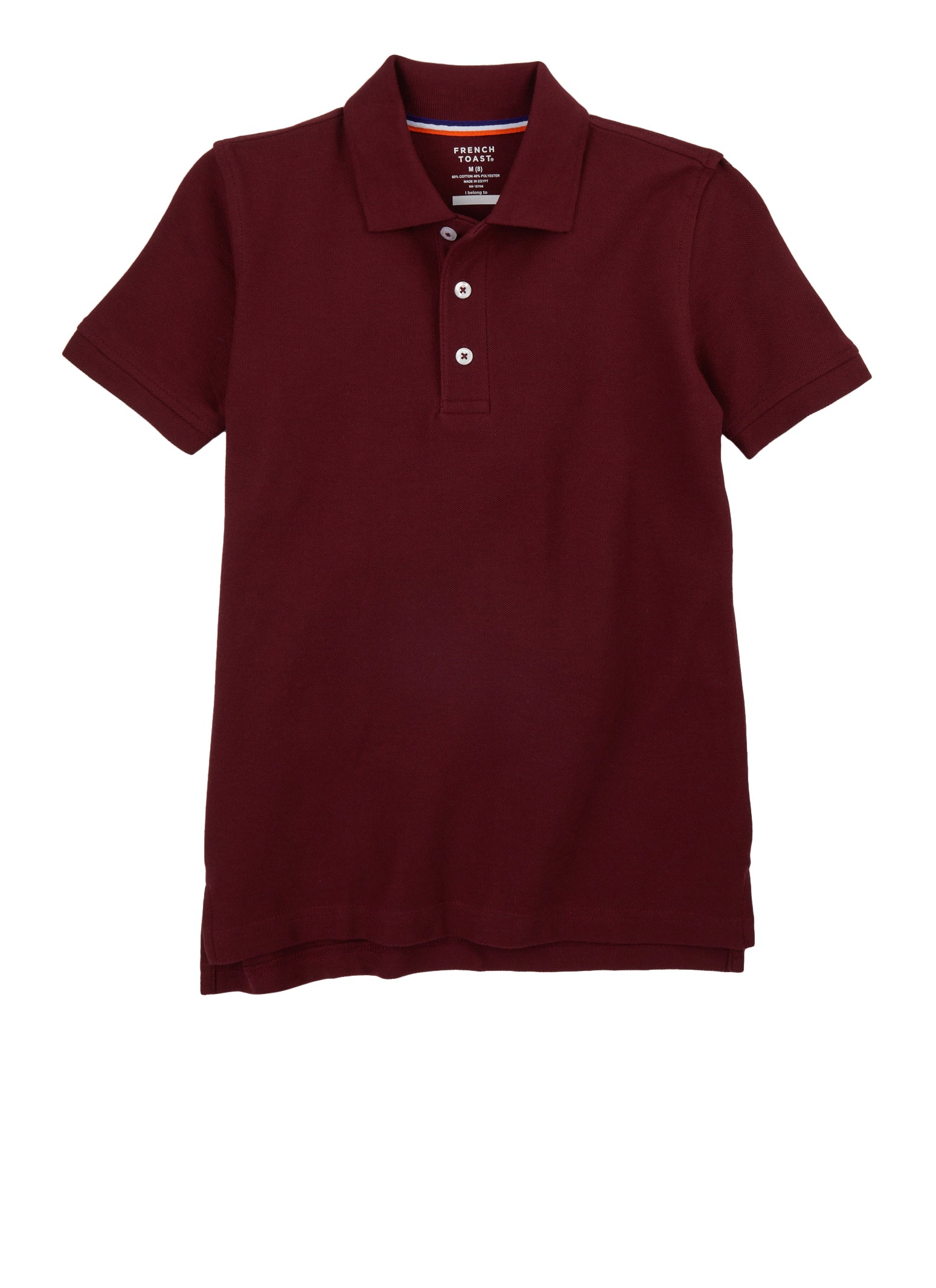 French Toast Boys 8-14 Basic Pique Polo Shirt, Burgundy, Size 8