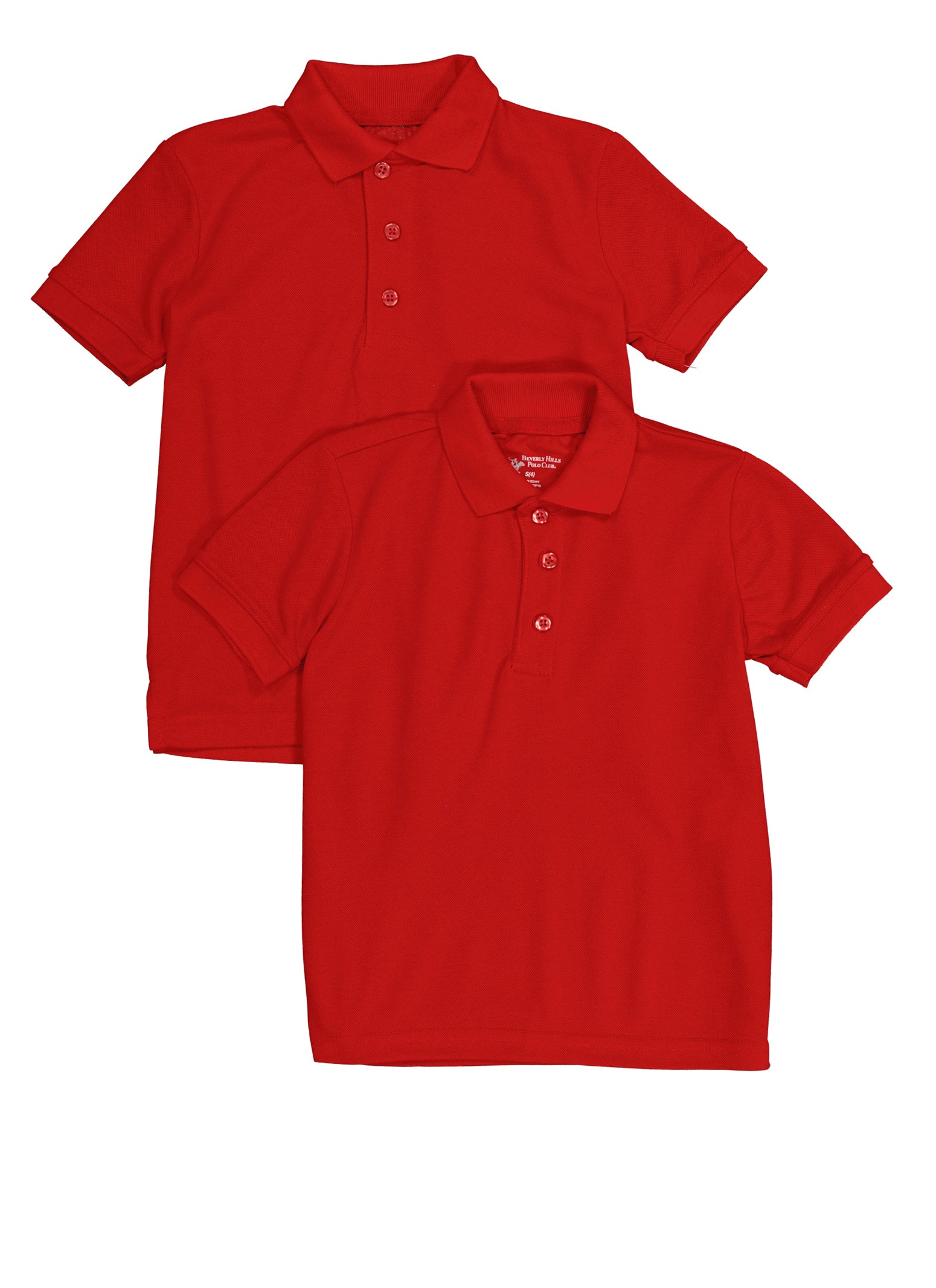 Boys 4-7 Polo Shirts 2 Pack, Red, Size 4