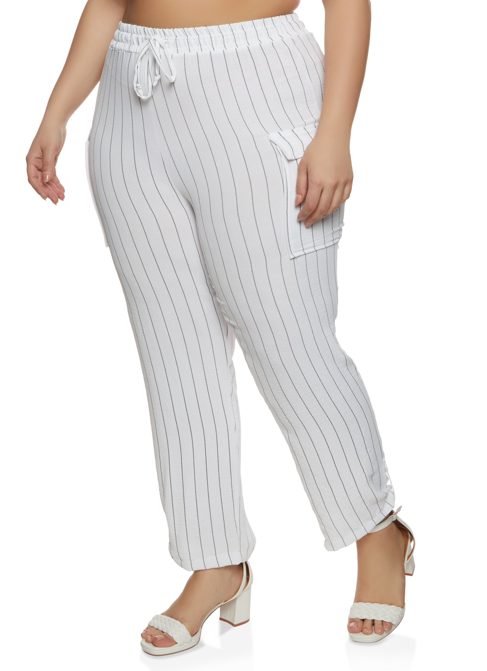 Rigardu Plus Size Pants women's pants pants for women work pants for women  Pants Casual Pocket For Women Size Pants White Plus Trousers Tightness Plus Size  Pants Multi-color+XL 