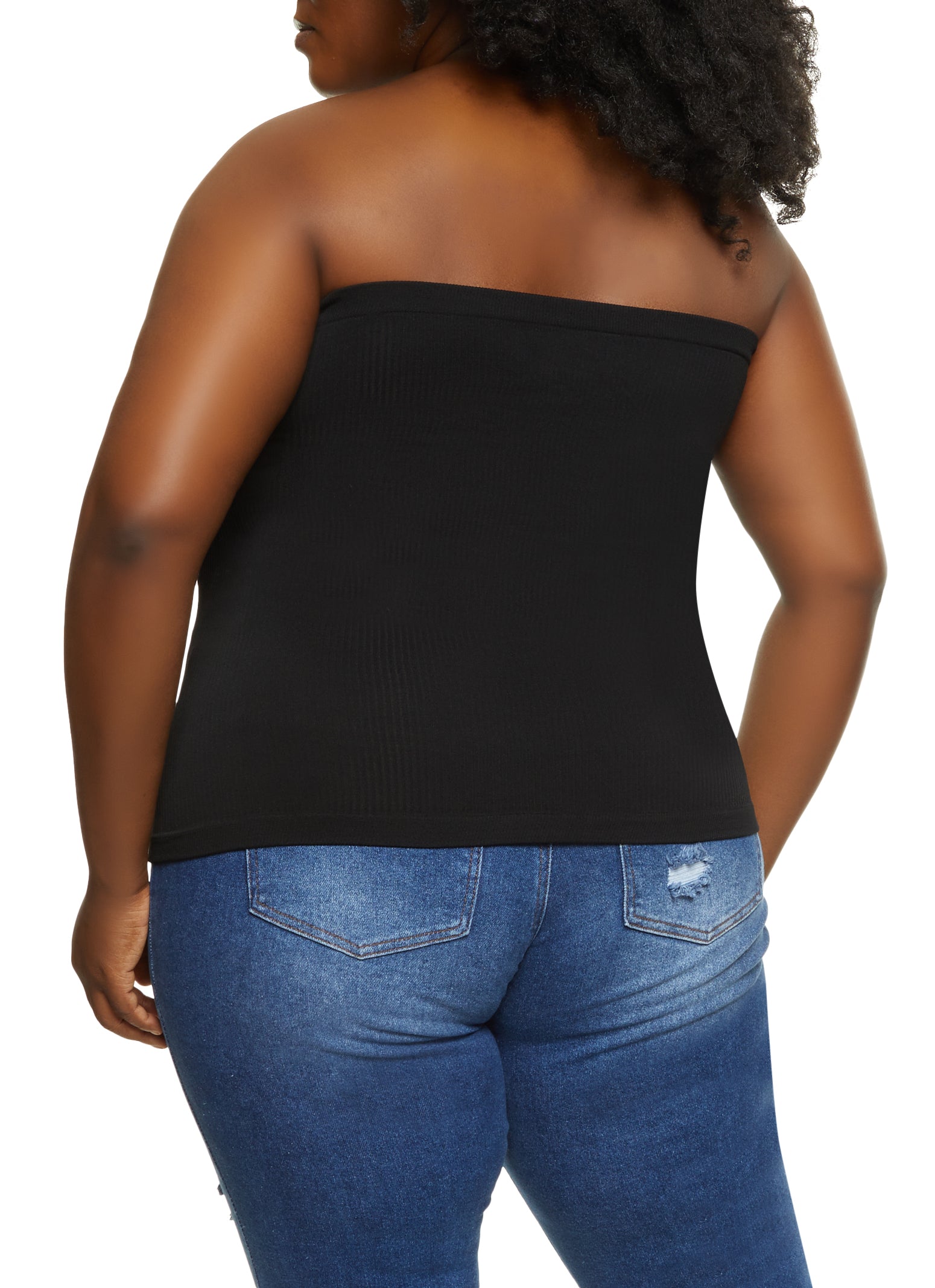 Plus Size Rib Knit Tube Top