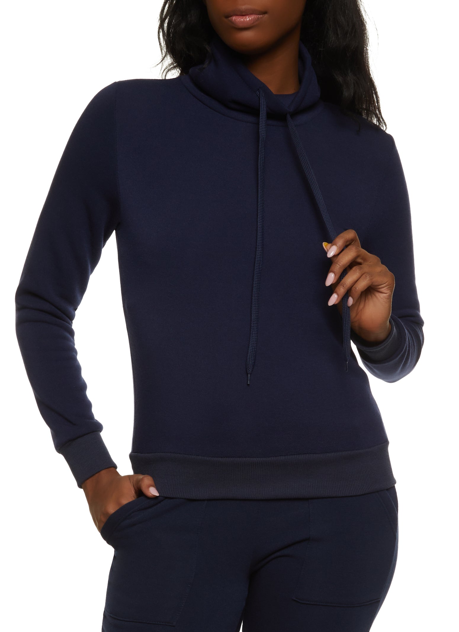 Womens Fleece Funnel Neck Sweatshirt,