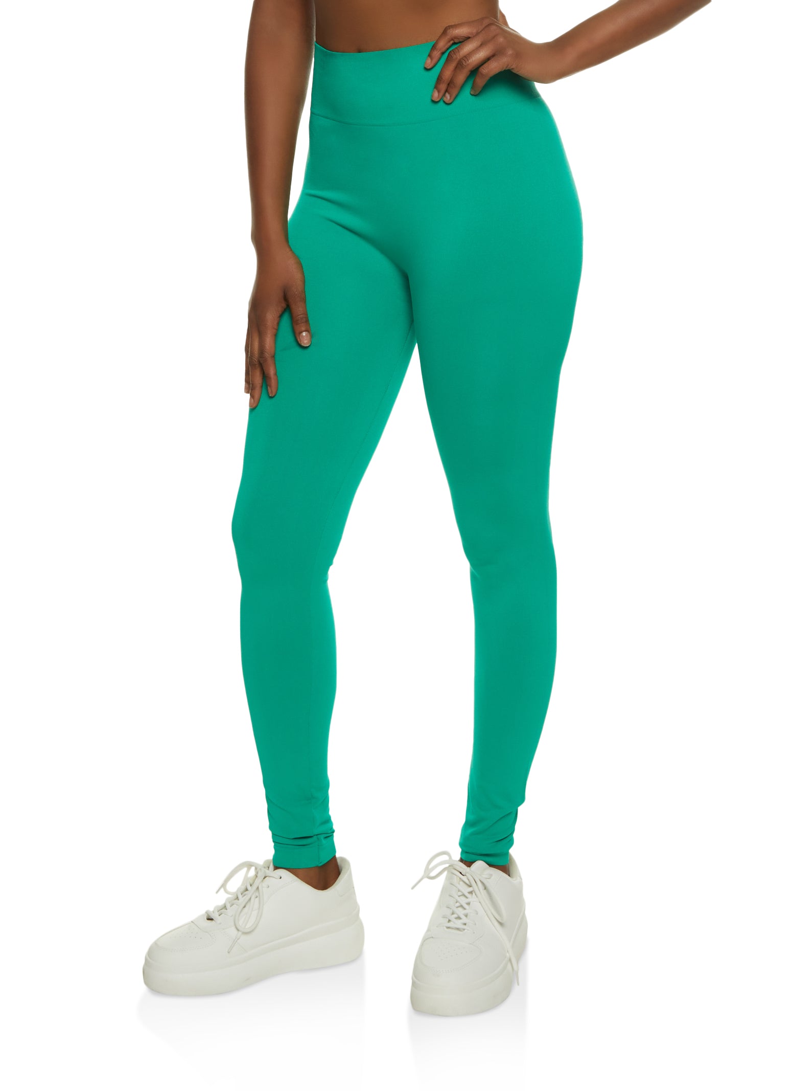 Yoga Basic Marled Mid-Calf Length Yoga Leggings Contrast Mesh Wide  Waistband Sports Leggings