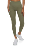 Womens High Waist Cropped Pocket Leggings, ,