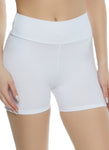 Womens Basic Wide Waistband Biker Shorts, ,