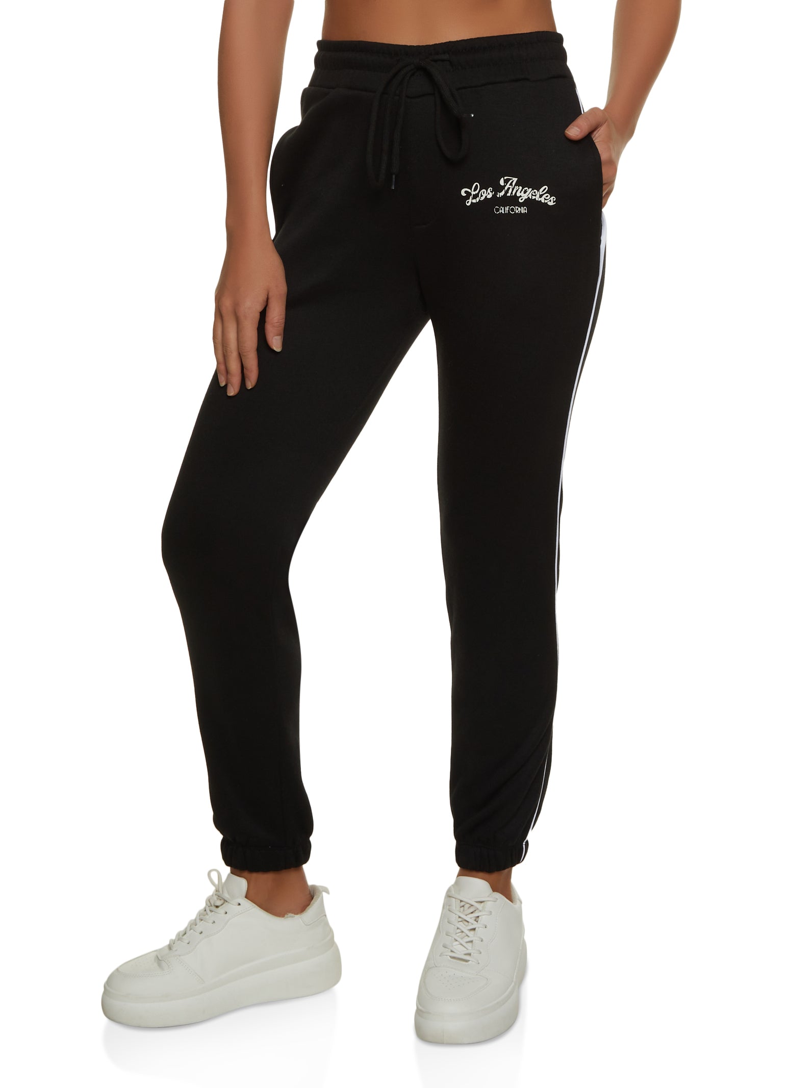 Rainbow Shops Womens Los Angeles California Sweatpants, Black, Size XL