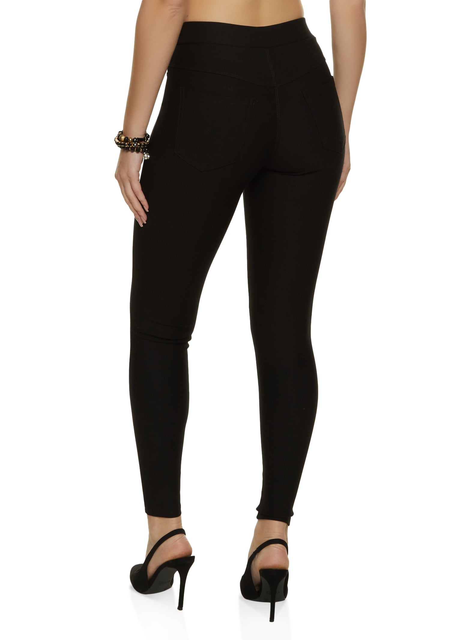 I.n.c. International Concepts Women's Pull-On Ponte Lace-Up-Cuff Skinny  Pants, Created for Macy's