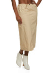 Womens Poplin Toggle Drawstring Midi Skirt, ,