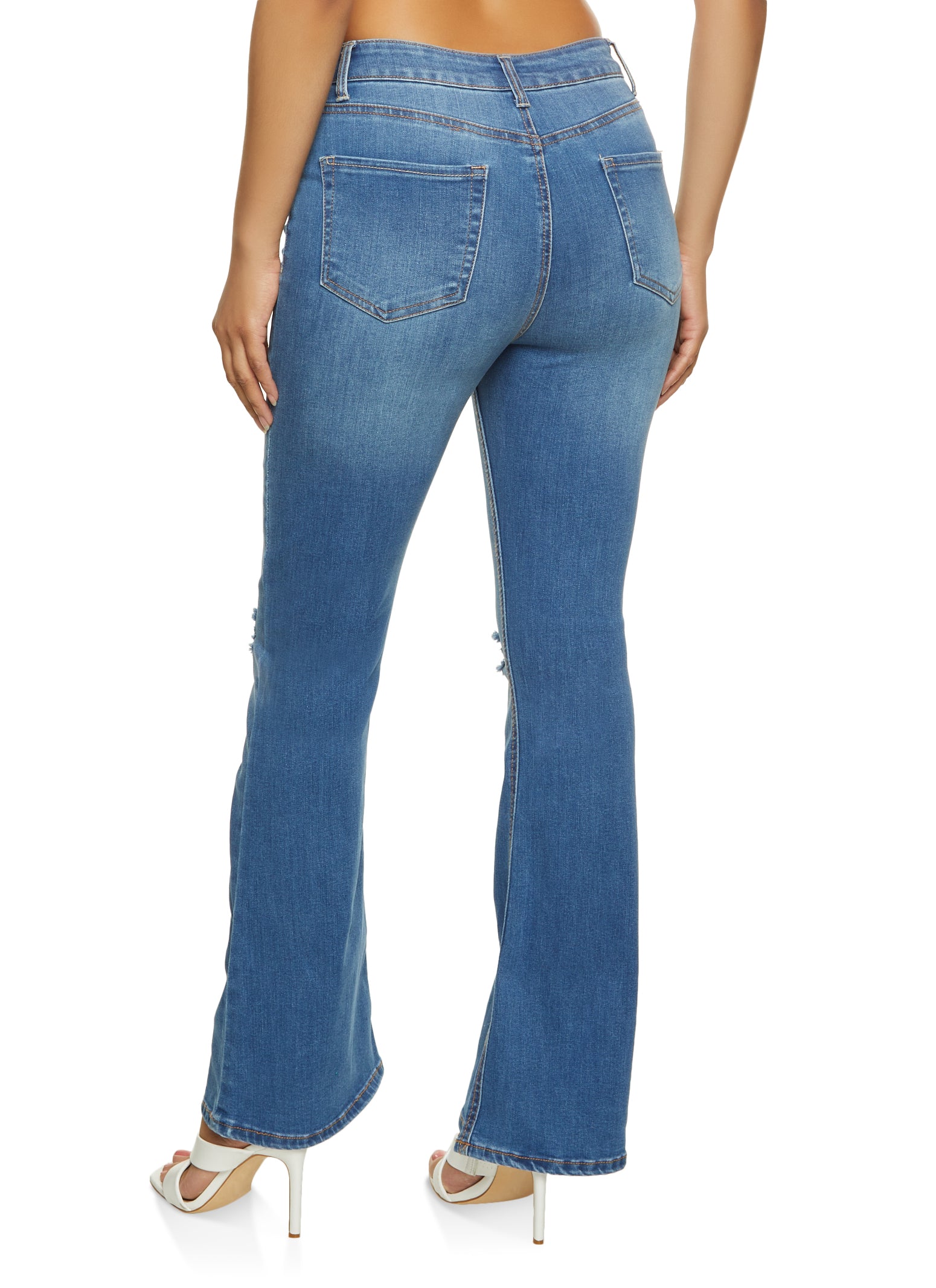 WAX Distressed Flared Jeans