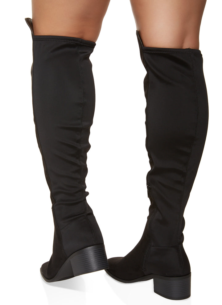 Square Toe Wide Calf Tall Boots