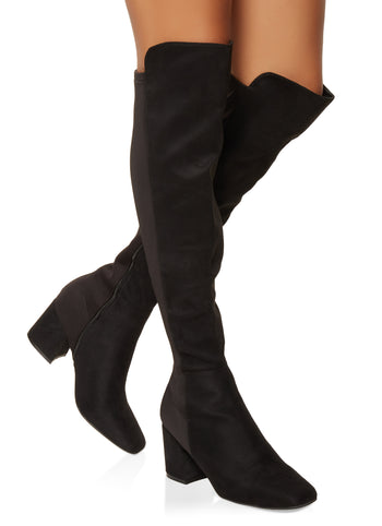 Square Toe Wide Calf Tall Boots