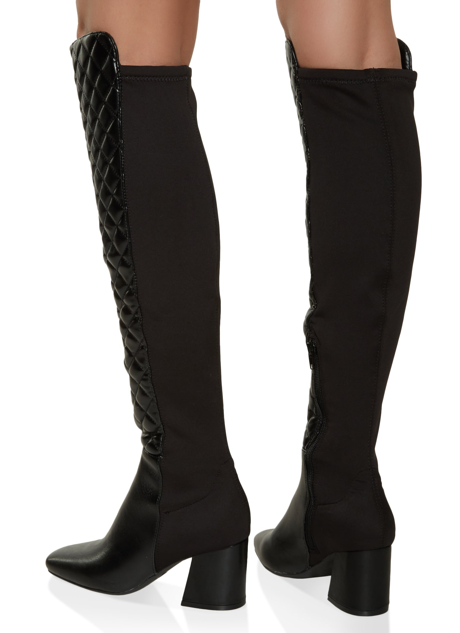 Quilted Elastic Back Tall Boots