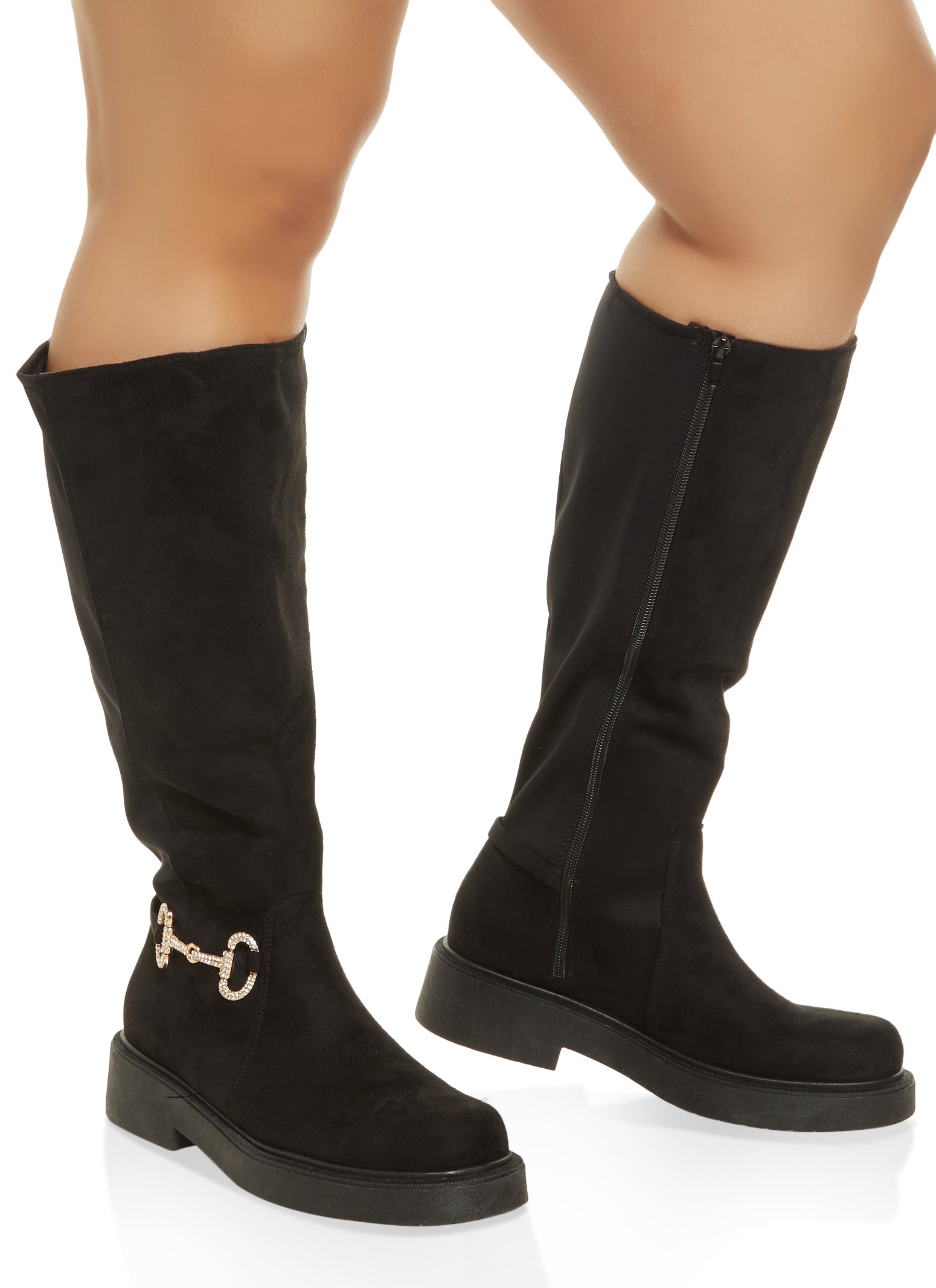 Journee Collection Womens Ivie Extra Wide Calf Stacked Heel Zip Riding  Boots - JCPenney