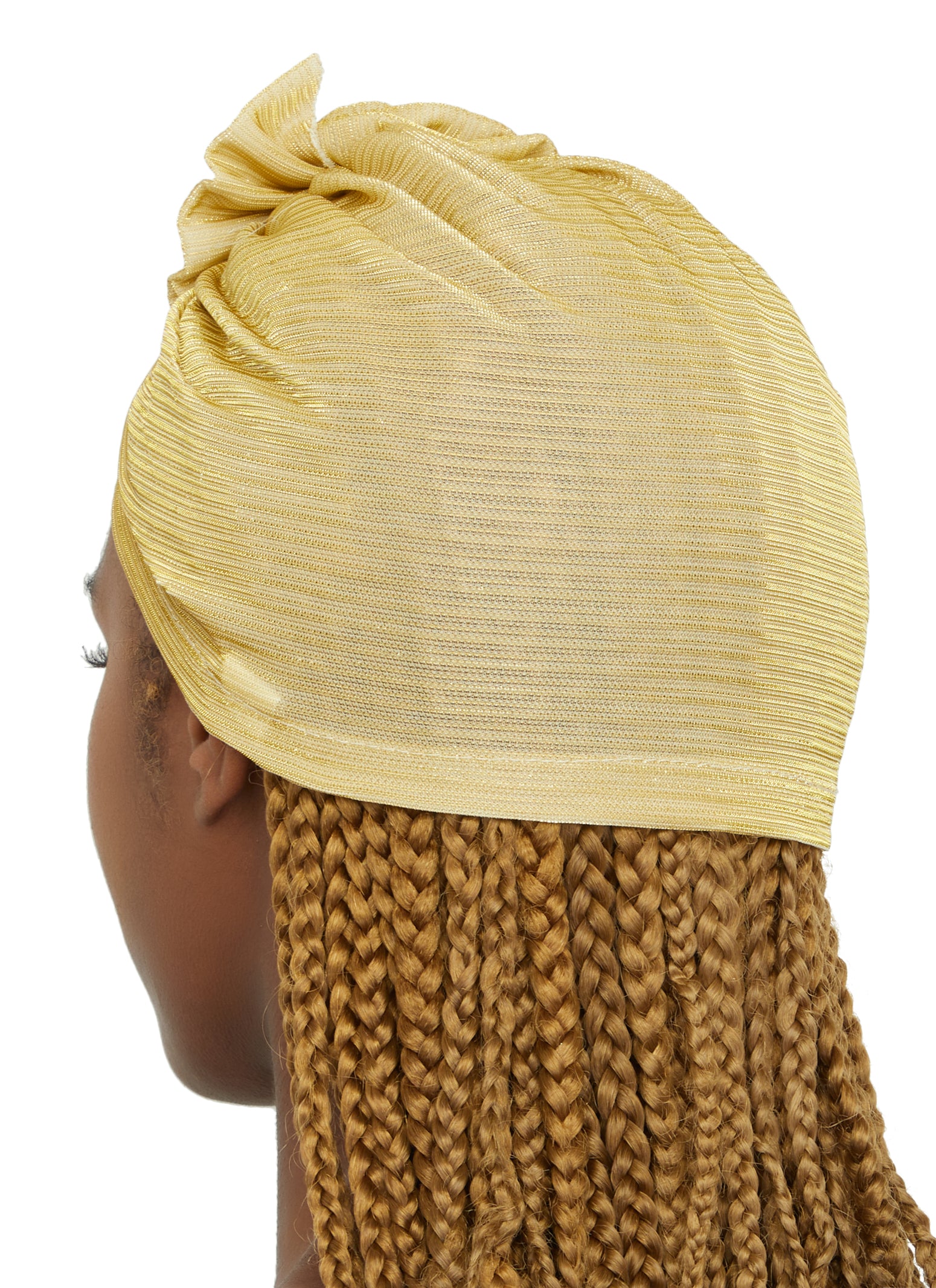 Womens Lurex Flower Turban Head Wrap,