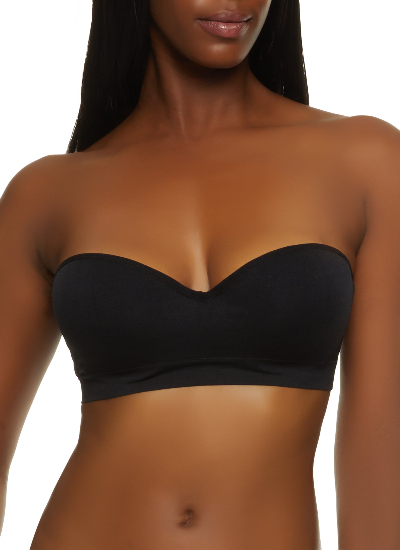 Rainbow Shops Womens Seamless Balconette Bra, Convertible to Strapless,  Black, Size 34C