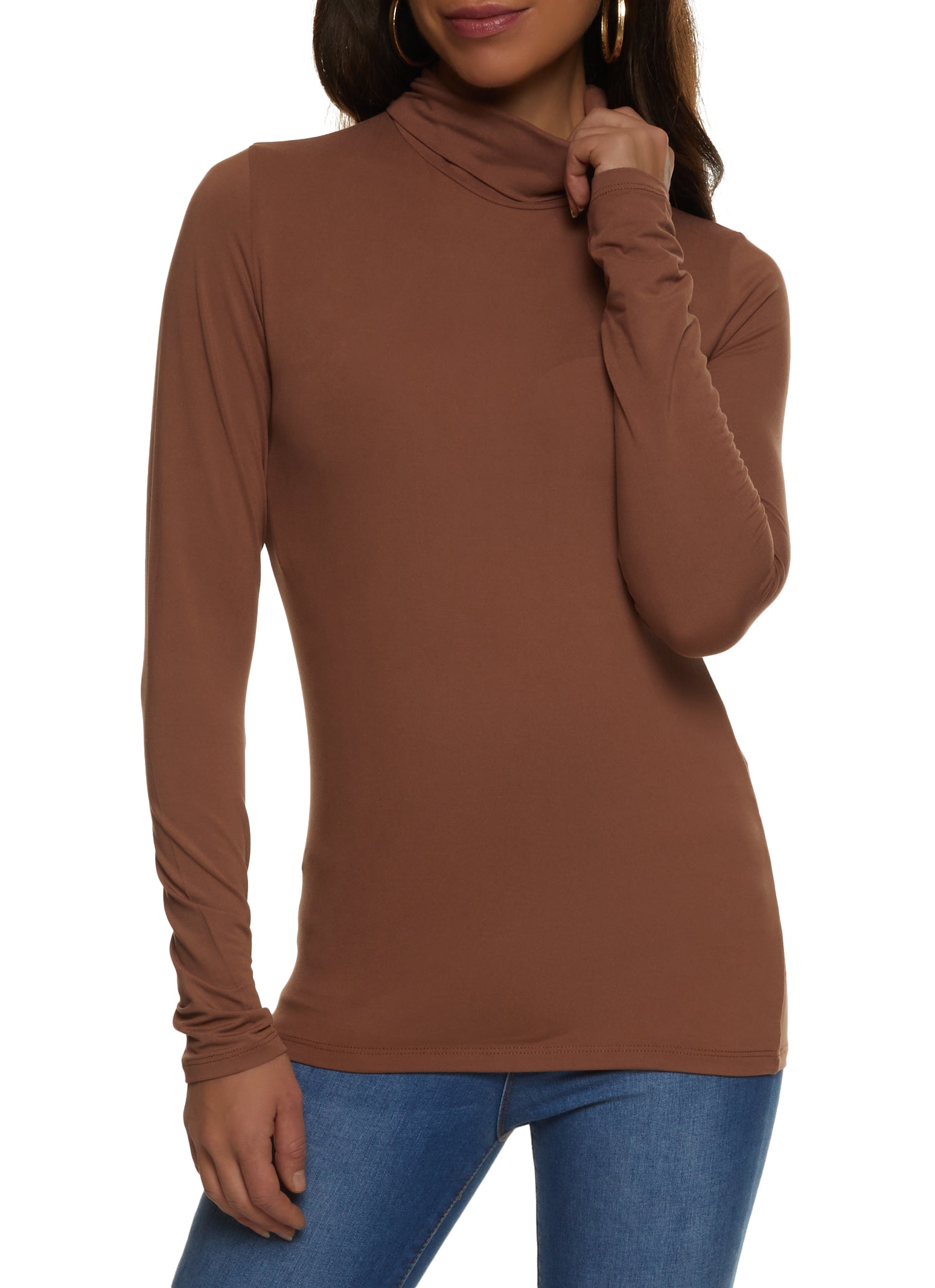 Womens Soft Knit Turtleneck Top,