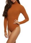 Womens Rib Knit Turtleneck Bodysuit, ,