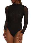 Womens Solid Mesh Bodysuit, ,