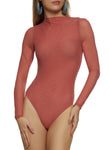 Womens Solid Mesh Bodysuit, ,