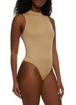 Womens Sleeveless Seamless Waffle Knit Bodysuit, ,