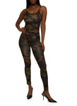 Womens Patterned Cami Catsuit, ,