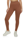 Womens Solid Seamless Ribbed High Waisted Leggings, ,