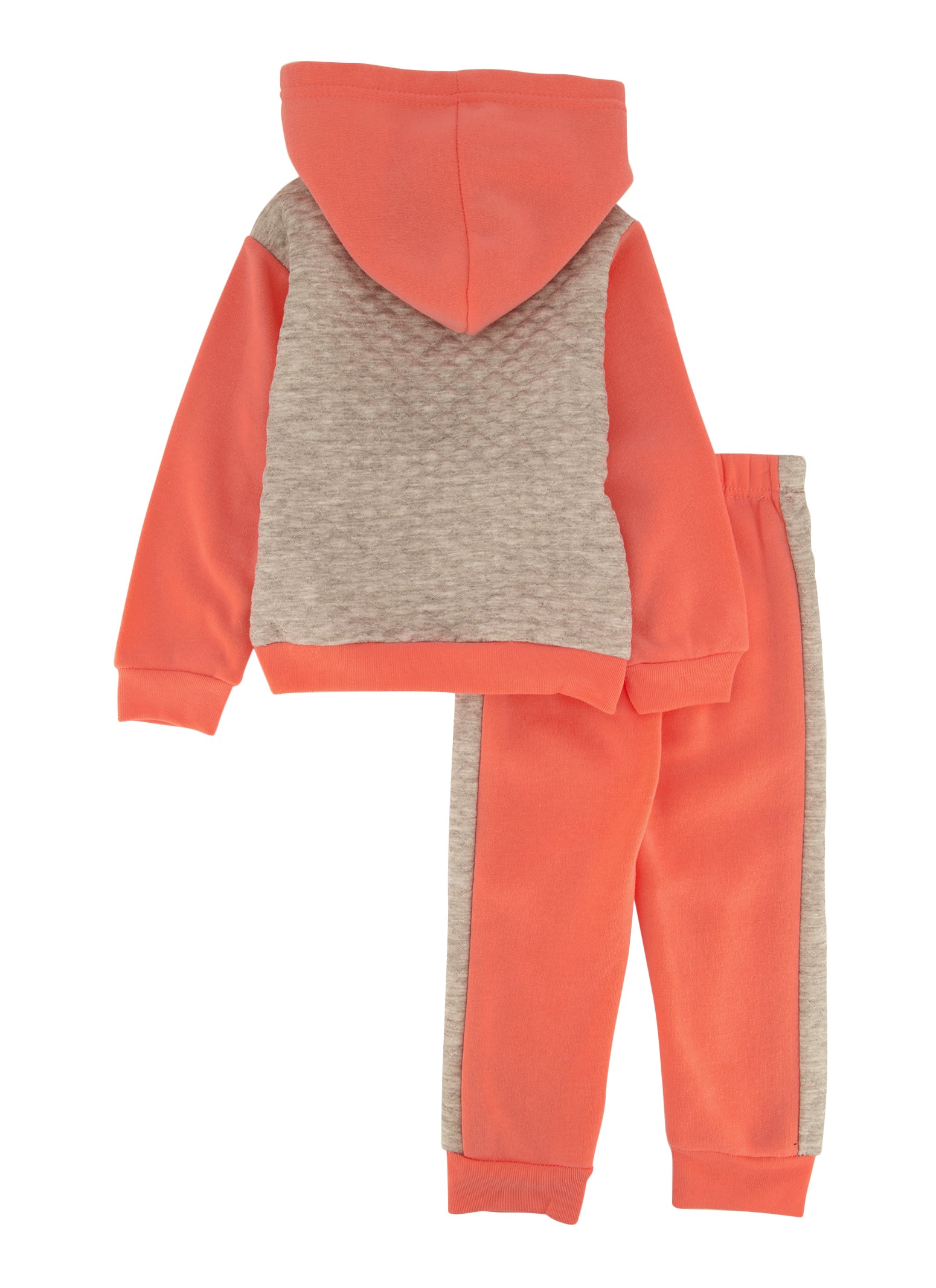 Toddler Girls Penguin Graphic Hoodie and Joggers Set, Orange, Size 2T