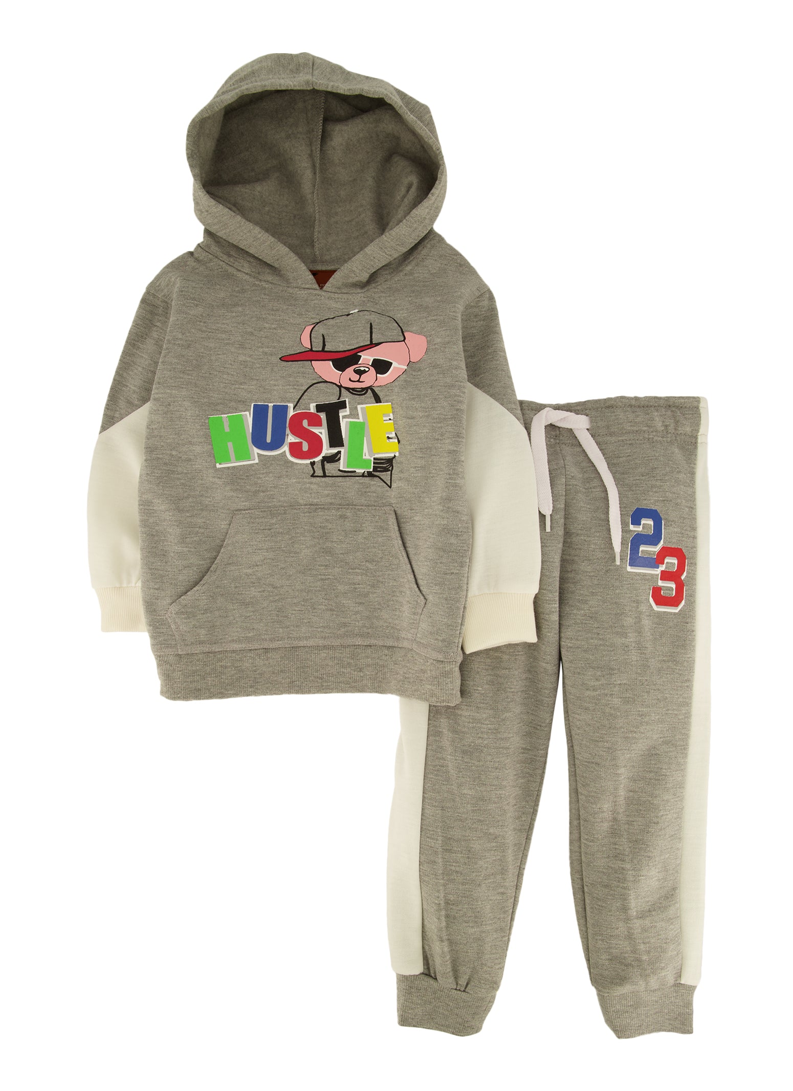 Toddler Boys Hustle Bear Graphic Hoodie and Joggers,