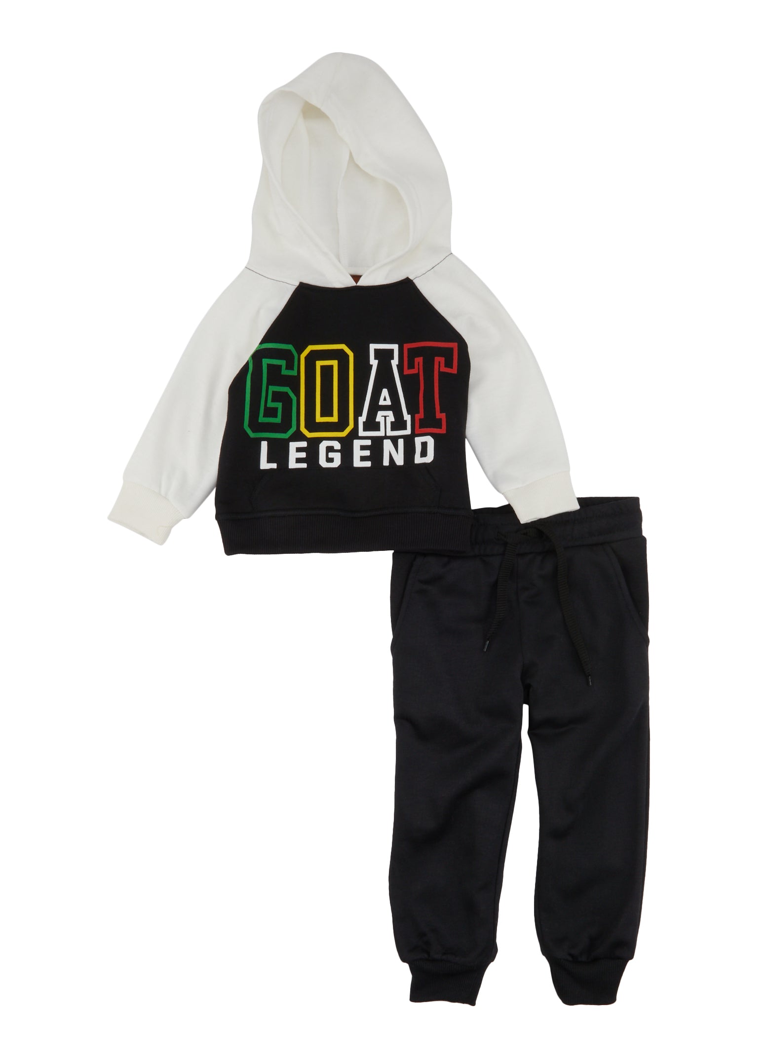 Baby Boys 12-24M Color Block GOAT Legend Graphic Hoodie and Joggers,