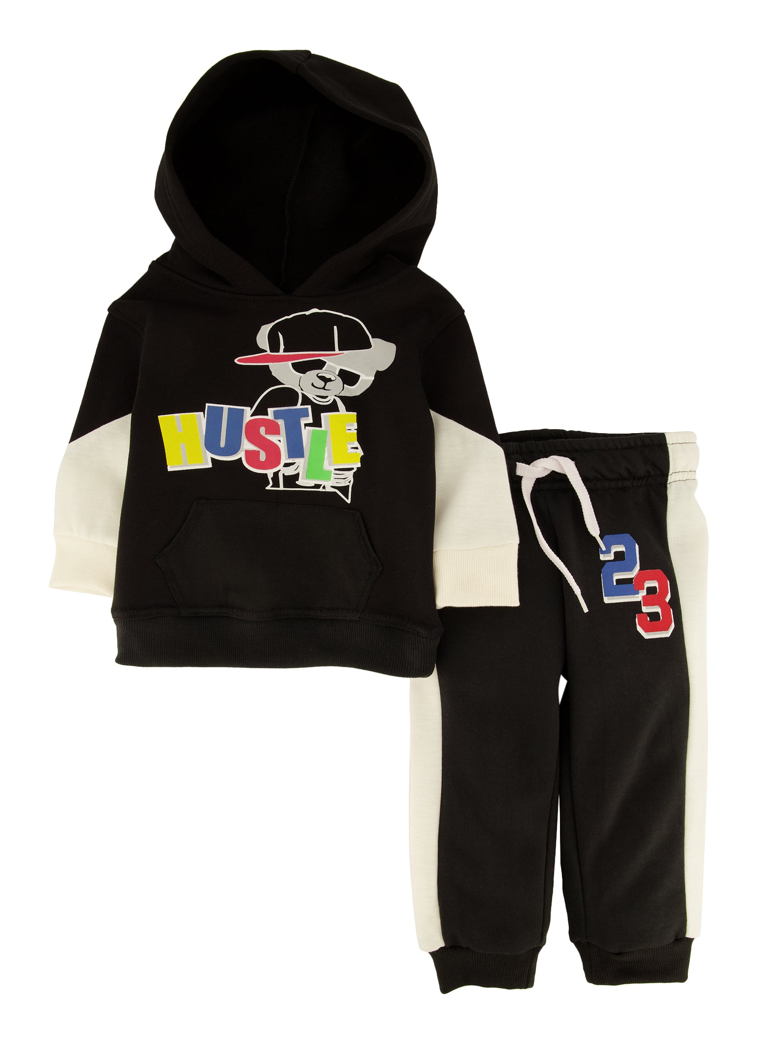 Baby Boys 12-24M Hustle Bear Graphic Hoodie and Joggers,