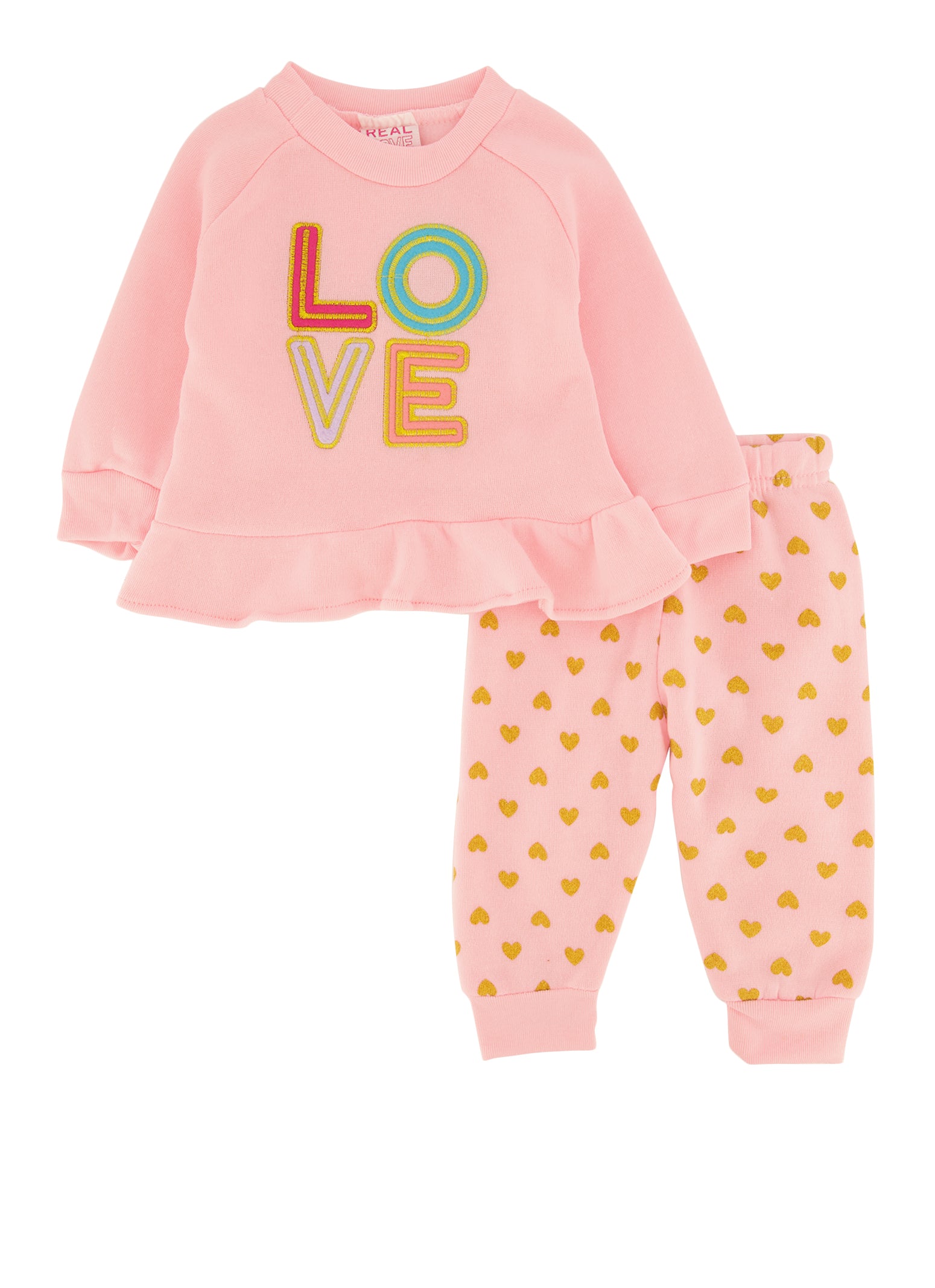 Girls pink graphic sweatshirt and joggers set