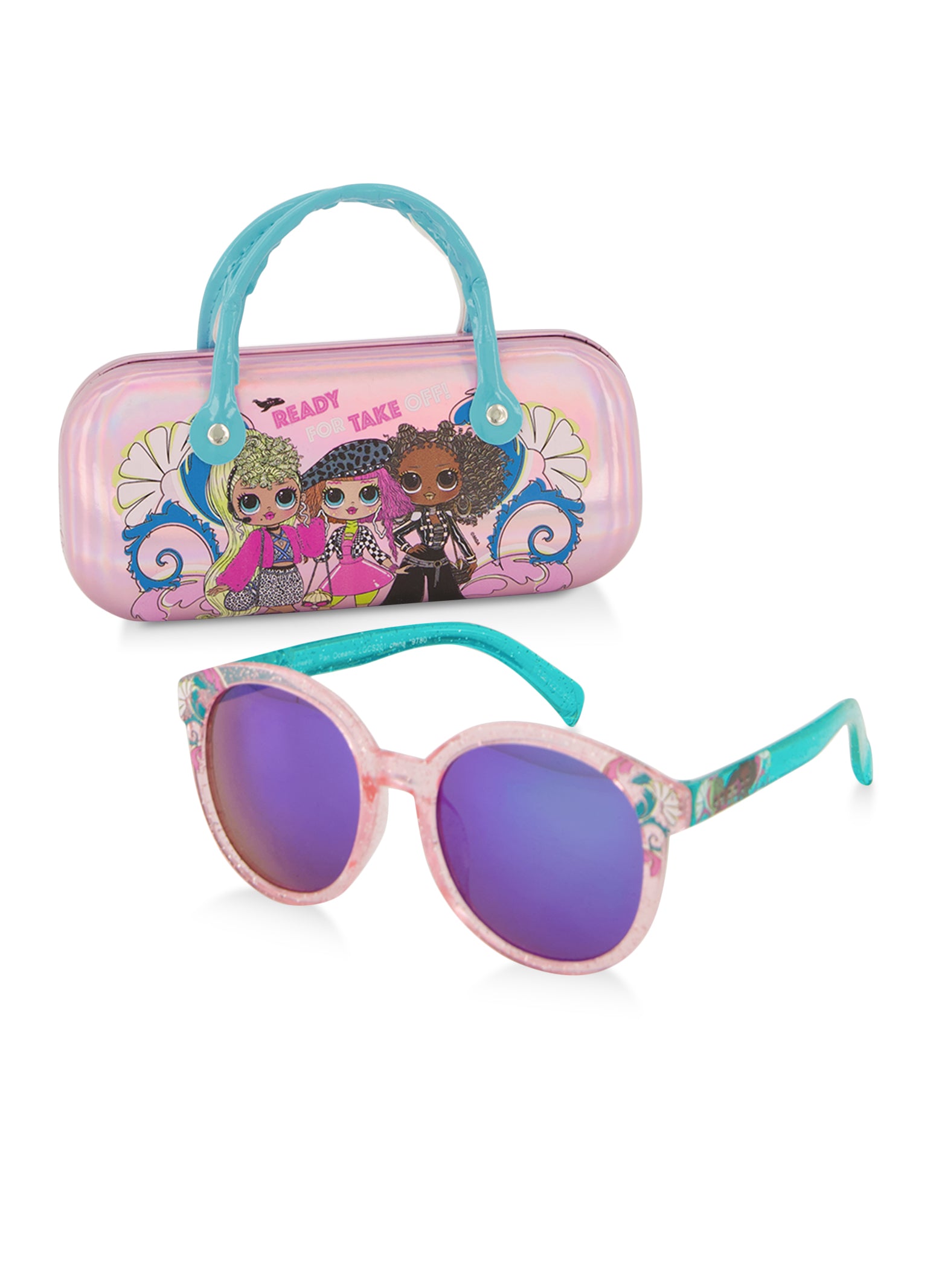 Girls LOL Surprise Glitter Sunglasses and Case Set, Pink