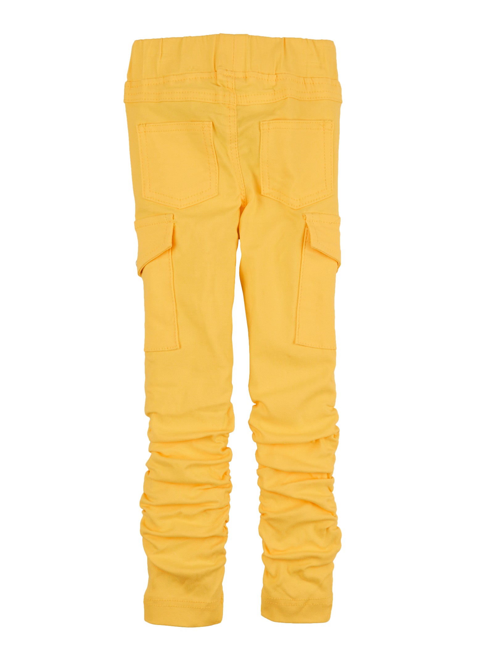 Little Girls Stacked Cargo Pocket Hyperstretch Pants - Orange