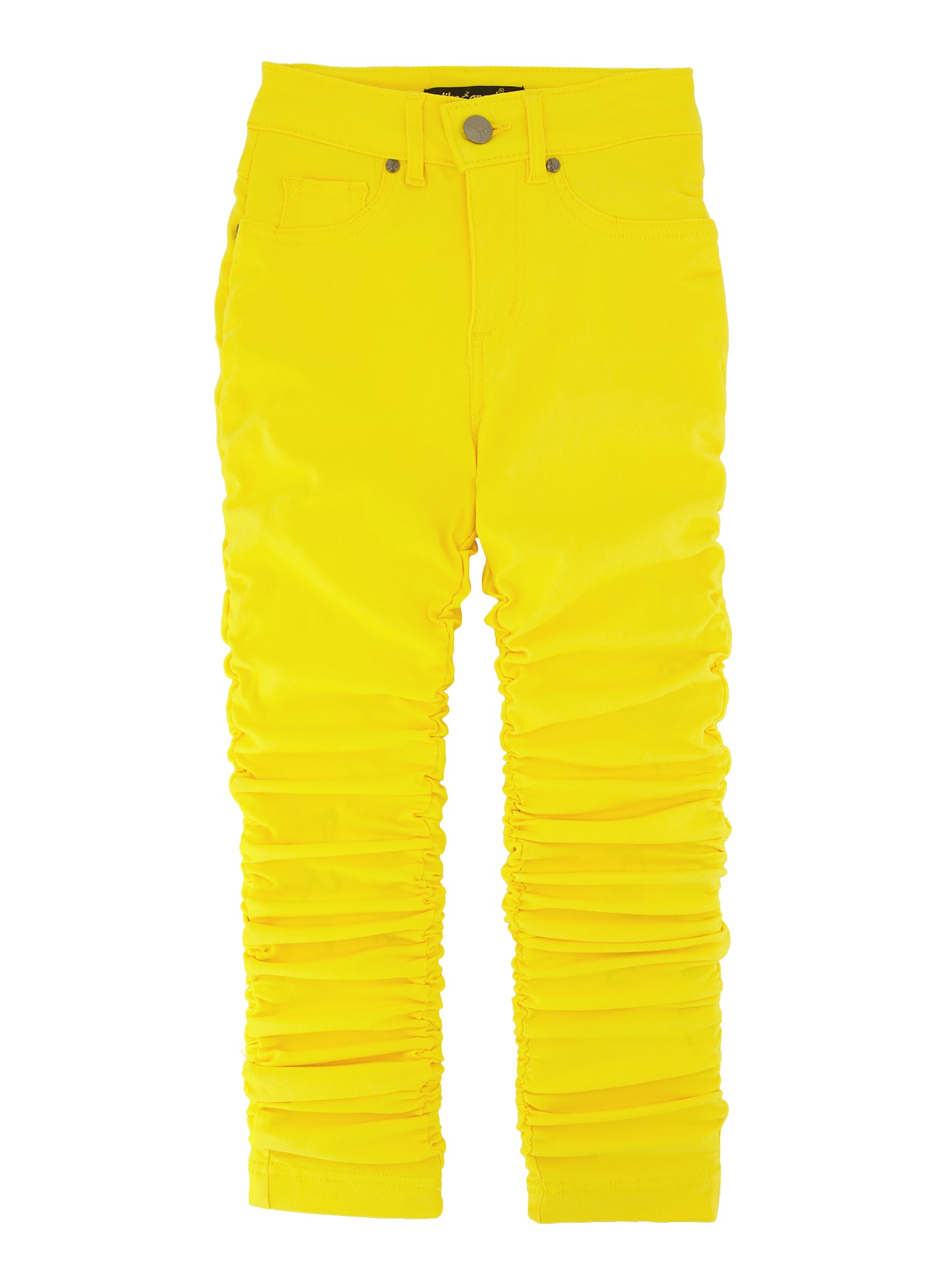 Girls Stacked Skinny Hyperstretch Leg Pants, Yellow, Size 10-12