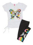 Little Girls Believe In Your Dreams Graphic Tee And Leggings, ,