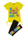 Little Girls Ruched Girl Squad Graphic Tee And Leggings, ,